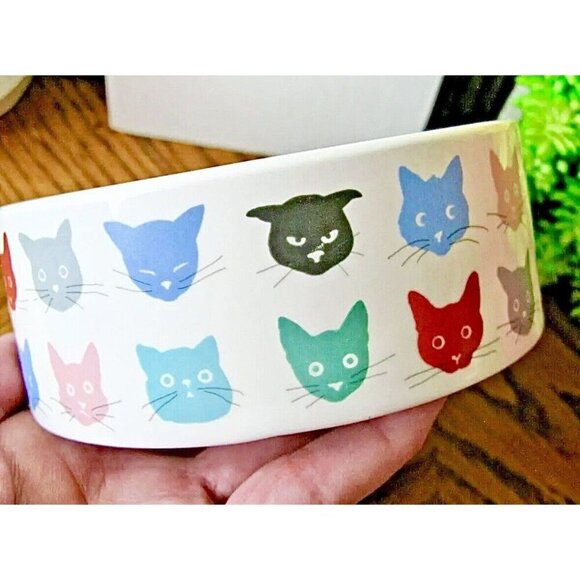 Fringe Other - New Fringe Brand Adorable Kitty Cats MEOW Glazed Ceramic Colorful Cat Bowl - 5"